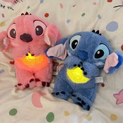 30CM Kawaii Stitch Plush Doll Baby Sleeping Companion Sound Soothing Musical With Air Bag and Light Doll Breathing Toys Gifts