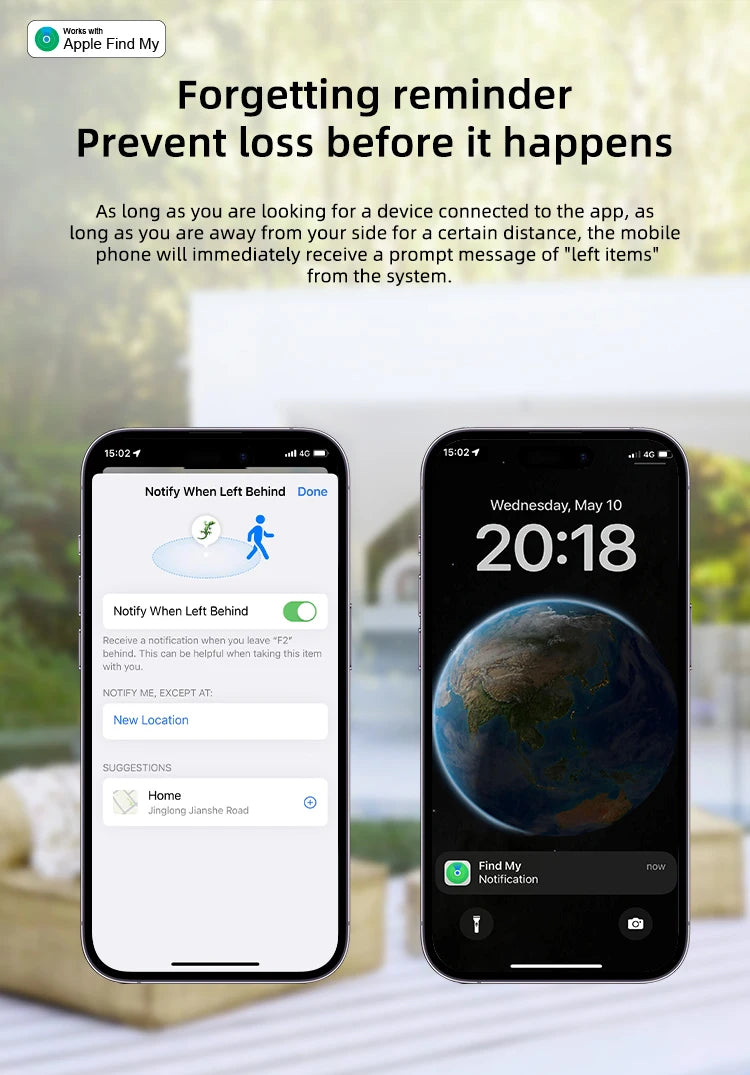 Timethinker Bluetooth GPS Airtag Tracker Smart Locator Pet Kid Finder Work with Apple Find My ITag Anti Lost Reminder Device MF1
