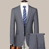 Men's 2024 Slim-fit Two-button Business Suit Professional Work Formal Two-piece Set Trousers Included S-6XL