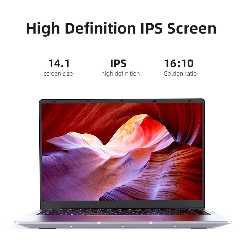 Laptop Computer Windows 11 Pro Intel Atom A3950 Quad-Core 2025 Notebook PC 12GB RAM 1TB 2TB SSD 1920*1080 Office Computer