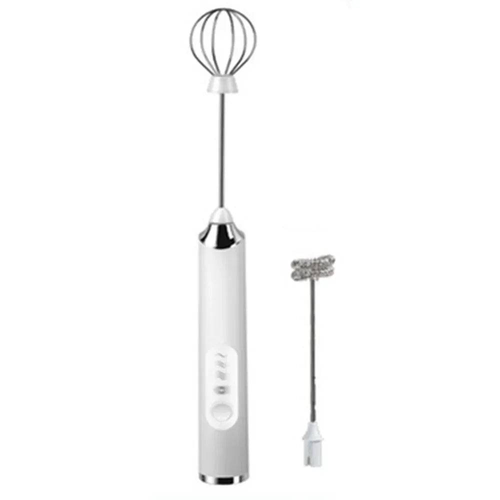 Electric Foamer Mixer Whisk Beater Stirrer 3-Speeds Coffee Milk Drink Frother USB Rechargeable Handheld Food Blender Whisk