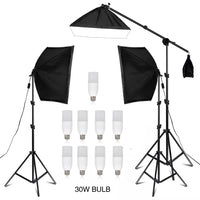 New 30w 40w Photography 50x70CM Softbox Lighting Kits System Soft box Continuous Light Use For Photo Studio Portrait Shooting
