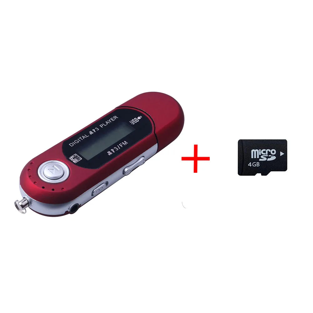 Portable USB MP3 Player Music Player Digital LCD Screen 4G Storage FM Radio Multifunction MP3 Music Player USB Stick