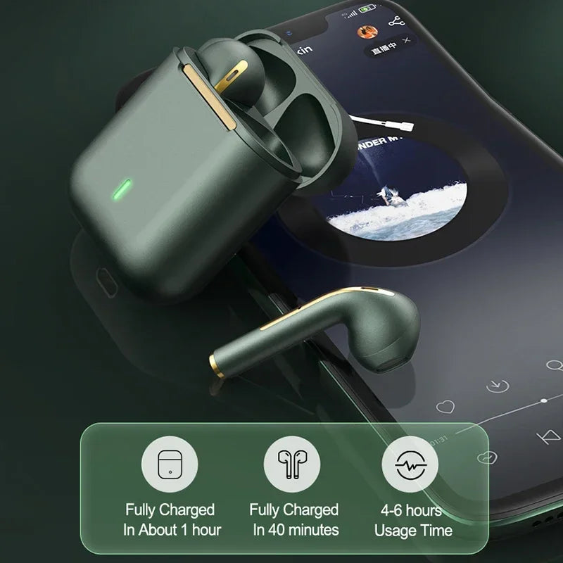 Xiaomi J18 Wireless Bluetooth Earphones HiFI In Ear Stereo Soundtrack Microphone Waterproof Touch Noise Reduction Earphones