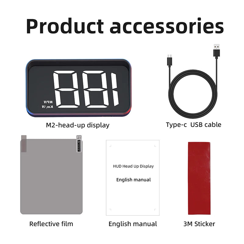 Xiaomi HUD Head-up Display Car GPS Digital Speedometer Universal Speed Windshield Projector Plug&Play Auto Electronic Devices
