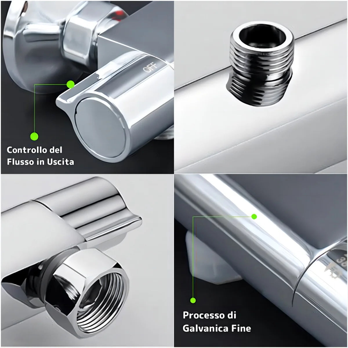 Thermostatic Shower Mixing Valve Wall Mounted Constant Temperature Anti Scald Shower Valve Diverter Hot Cold Water Mixer Valve