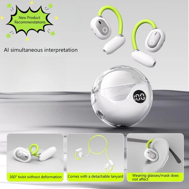 Translation Earphones Bluetooth 5.3 Noise Reduction Earphones AI Instant Translation Smart Language Wireless Earphones 2025