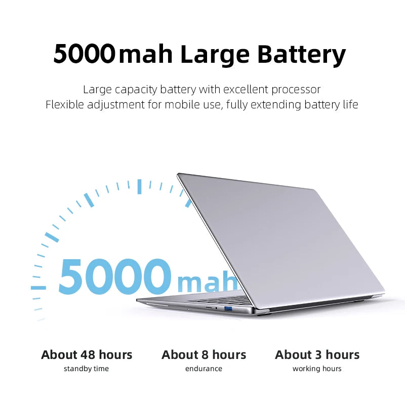 Laptop Computer Windows 11 Pro Intel Atom A3950 Quad-Core 2025 Notebook PC 12GB RAM 1TB 2TB SSD 1920*1080 Office Computer