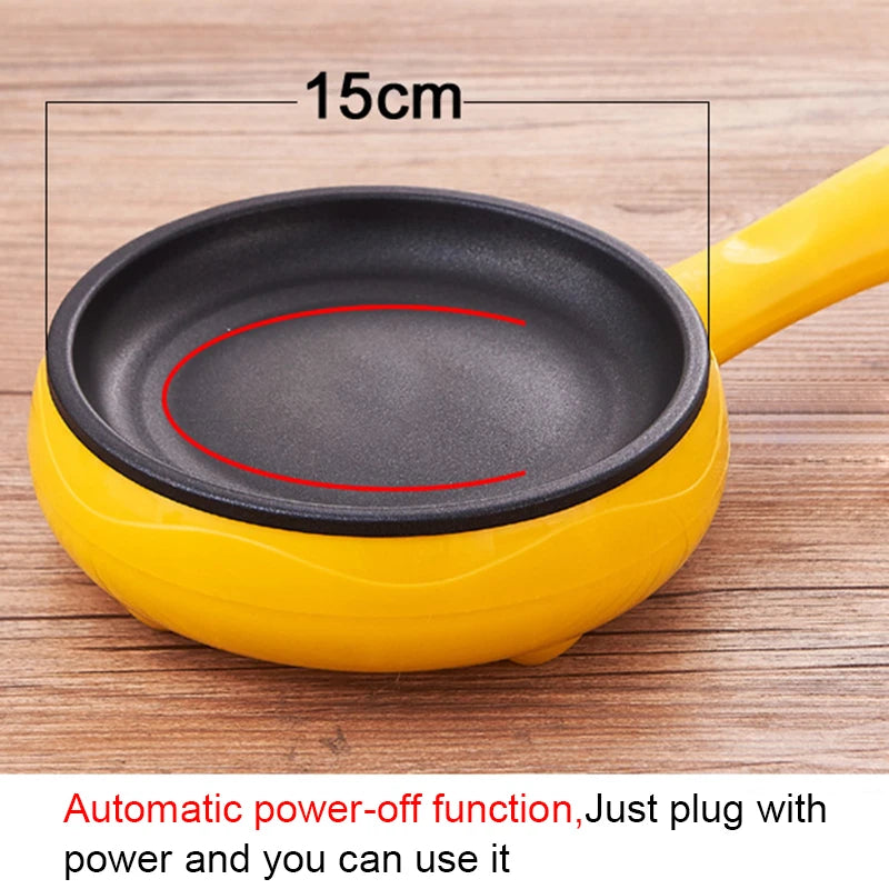 Multifunctional Mini Electric Egg Omelette Cooker Eggs Boiler Food Steamer Breakfast Pancake Fried Steak Non-stick Frying Pan EU