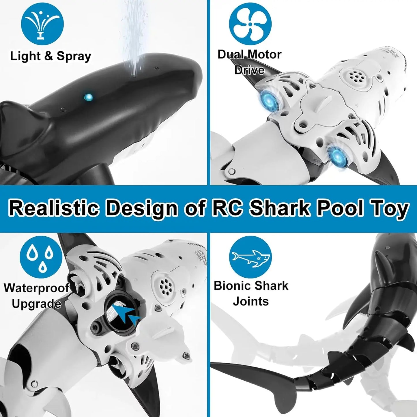 Smart Rc Shark whale Spray Water Toy Remote Controlled