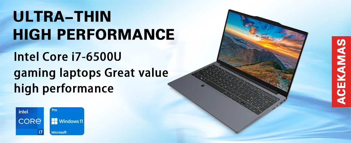 15.6" Portable Laptop Computer Intel Core i7 6500U i3 6100U Windows 11 Pro 16GB DDR4 1TB SSD Notebook PC Gaming Laptops