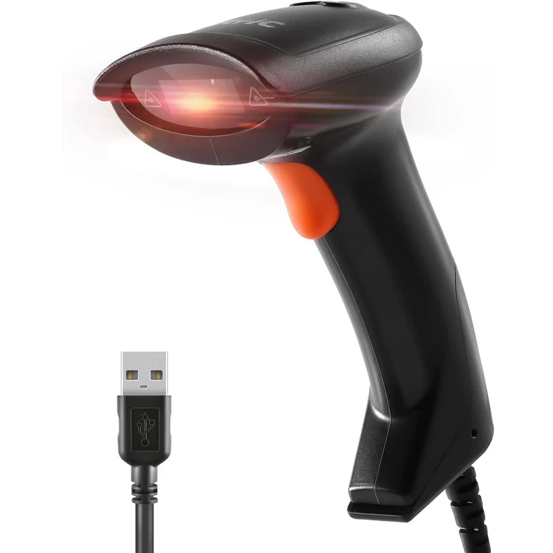 JRHC 1D USB Laser Barcode Scanner Handheld Bar Code Readers Scanning Tools Devices for Store Supermarket Library Warehouse