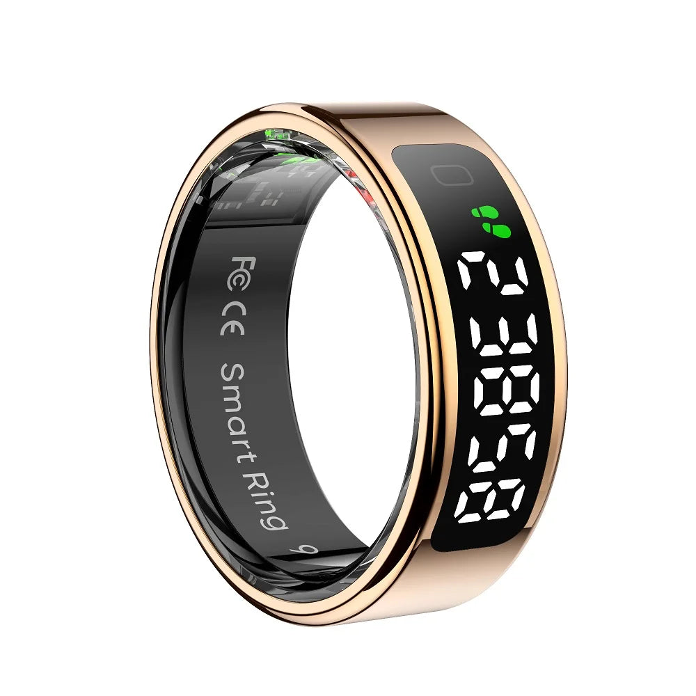 Qring R11 LED Display Ring Ladies Men's Stainless-steel Rings Oxygen Saturation Electronic Praise Heart Rate Waterproof 2025 New