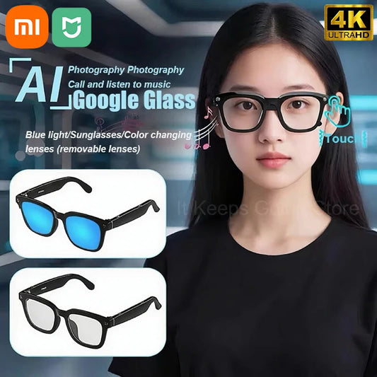 XIAOMI MIJIA Smart AI Glasses 800W Pixel G300 AI Shooting Camera HD Photo Video Voice Call Translation Waterproof Glasse Devices