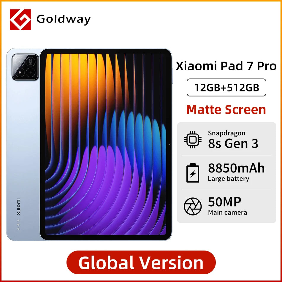Xiaomi Pad 7 Pro Global Version Snapdragon 8s Gen 3 Mi Tablets 50MP Camera 8850mAh 67W HyperCharge 11.2" 3.2K 144Hz Display
