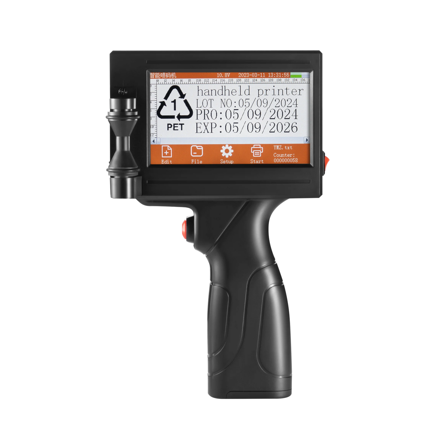 YS300  12.7mm English languages code date number logo expiry date label plastic carton hand jet handheld thermal inkjet printer