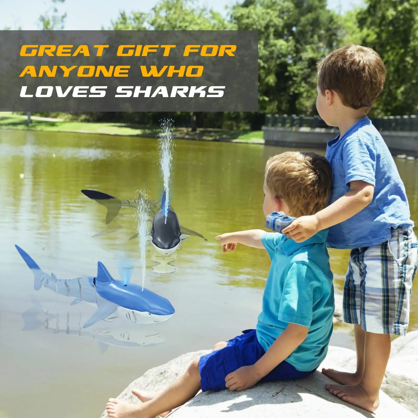 Smart Rc Shark whale Spray Water Toy Remote Controlled