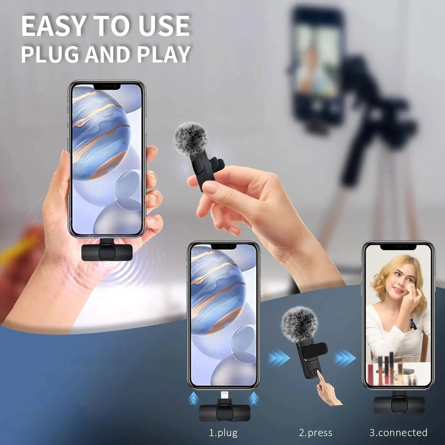 NEW Wireless Lavalier Microphone Audio Video Recording