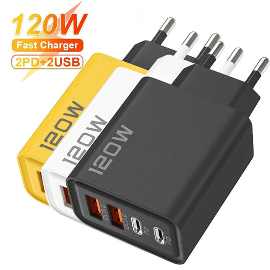 Quick Charge 3.0 Fast Charger Muti Total 120W 4 Port USB Type C
