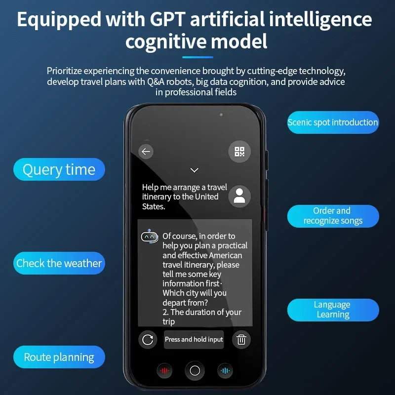 Intelligent AI ChagGPT WIFI Voice Photo Translator Offline 18Language Online 144Language SimultaneousTranslation Device with APP