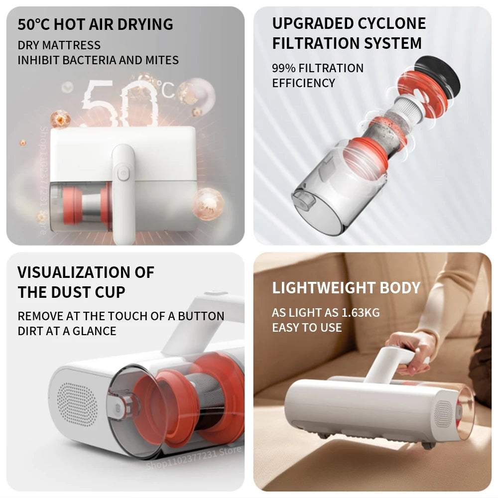 NEW 2024 XIAOMI MIJIA Mite Remover 2 For Home Bed Quilt UV Sterilization Disinfection Vacuum Cleaners 12kPa cyclone Suction
