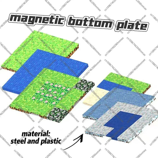Magnetic Base Plate Variety Baseplates Match Mine World Magnetic Building Blocks Toy