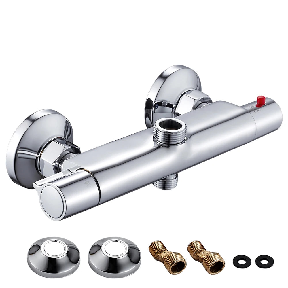 Thermostatic Shower Mixing Valve Wall Mounted Constant Temperature Anti Scald Shower Valve Diverter Hot Cold Water Mixer Valve