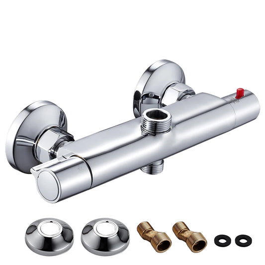 Thermostatic Shower Mixing Valve Wall Mounted Constant Temperature Anti Scald Shower Valve Diverter Hot Cold Water Mixer Valve