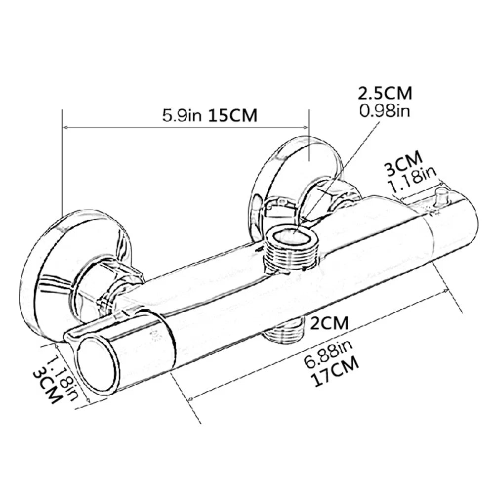Thermostatic Shower Mixing Valve Wall Mounted Constant Temperature Anti Scald Shower Valve Diverter Hot Cold Water Mixer Valve