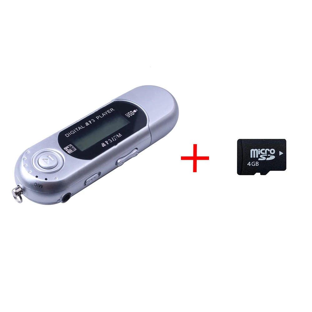 Portable USB MP3 Player Music Player Digital LCD Screen 4G Storage FM Radio Multifunction MP3 Music Player USB Stick