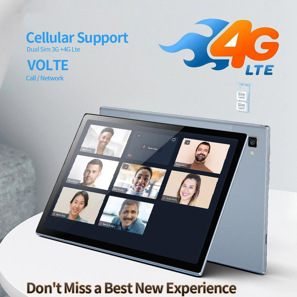 10.1" High-Definition Screen Tablet Octa-Core Processor 8GB+256GB ROM 4G 5G Dual SIM WiFi GPS Metal Shell with Keyboard mouse