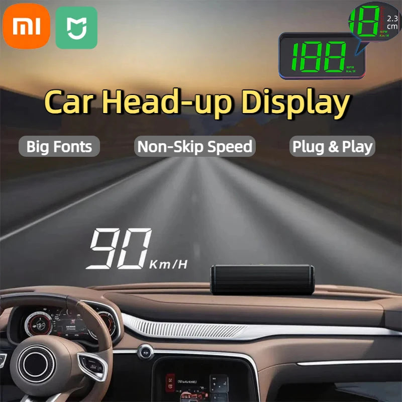 Xiaomi HUD Head-up Display Car GPS Digital Speedometer Universal Speed Windshield Projector Plug&Play Auto Electronic Devices