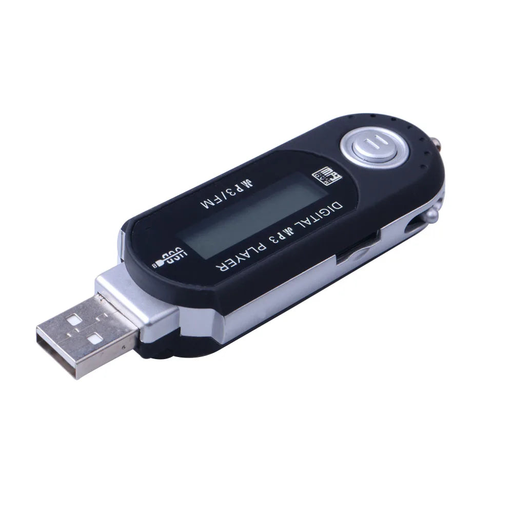 Portable USB MP3 Player Music Player Digital LCD Screen 4G Storage FM Radio Multifunction MP3 Music Player USB Stick