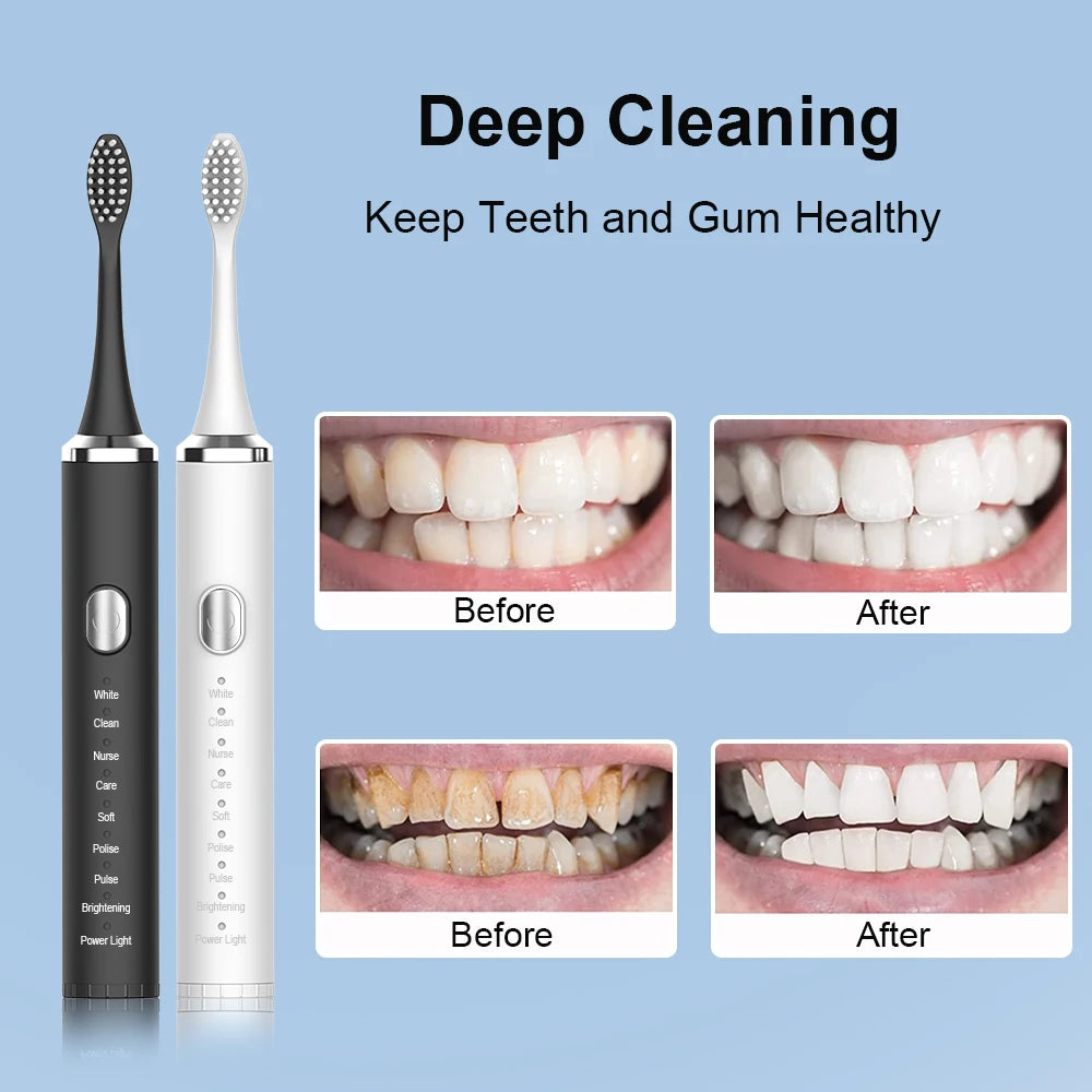 Electric Toothbrush Sonic Electric Toothbrush For Teeth Brushes Vibration Dental Tooth Cleaner USB Rechargeable Tooth Brush Case