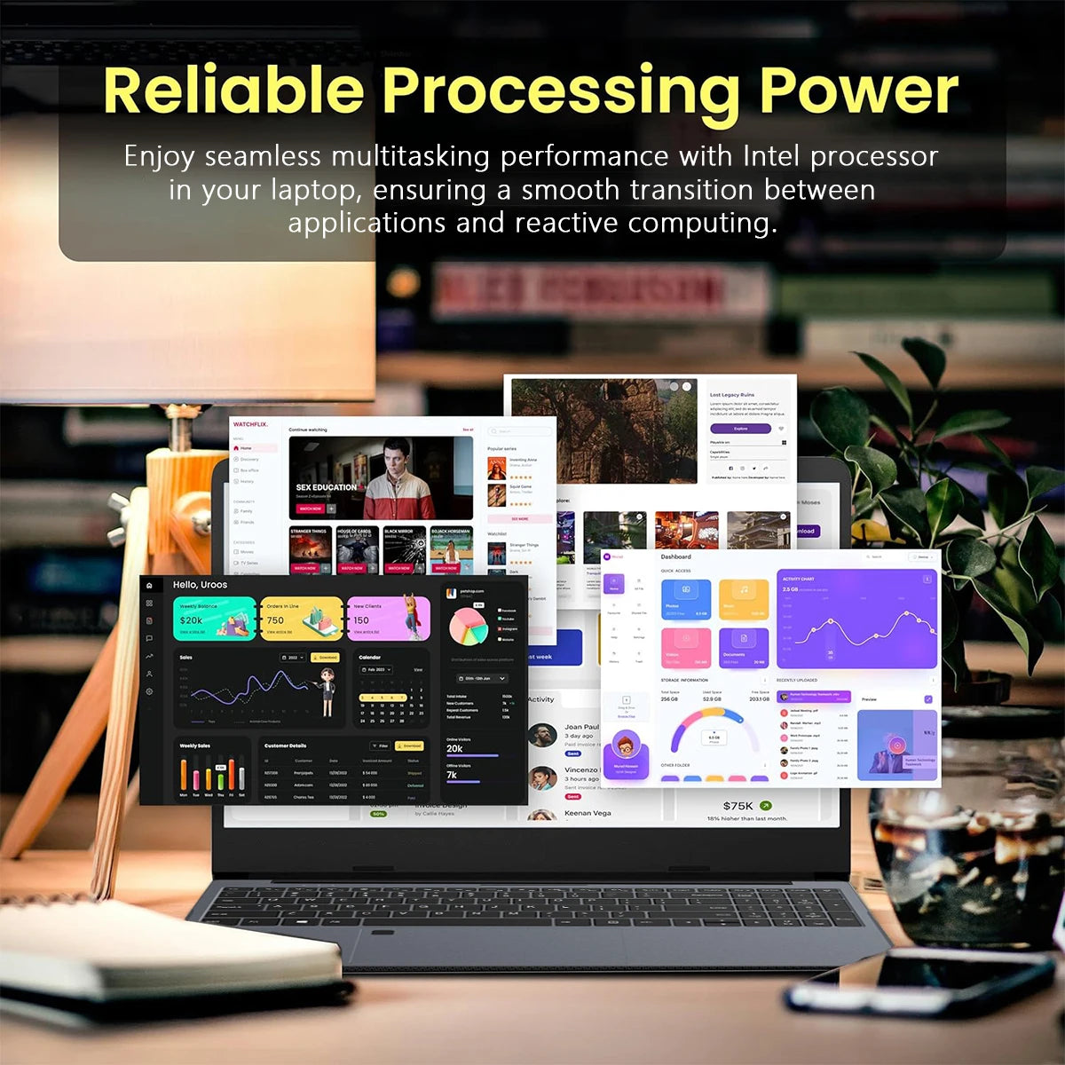 15.6" Portable Laptop Computer Intel Core i7 6500U i3 6100U Windows 11 Pro 16GB DDR4 1TB SSD Notebook PC Gaming Laptops