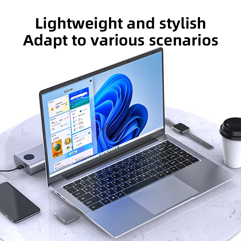 Laptop Computer Windows 11 Pro Intel Atom A3950 Quad-Core 2025 Notebook PC 12GB RAM 1TB 2TB SSD 1920*1080 Office Computer