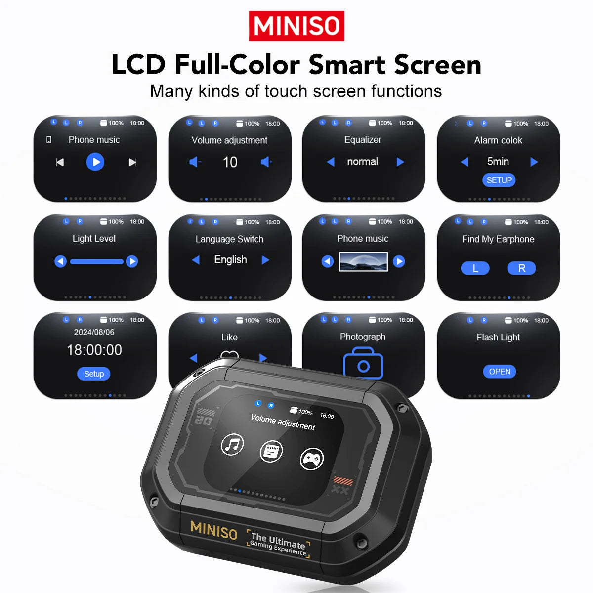[AI Translator] MINISO M98 Wireless Headphones OWS Sports Bluetooth Earphones Gaming Headset ASMR APP Translation Earbuds IPX5