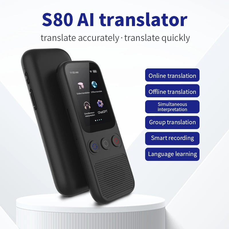 Languages Translation Device Support 138 Language Translator Device 2025 AI Translator with ChatGPT Simultaneous Interpretation
