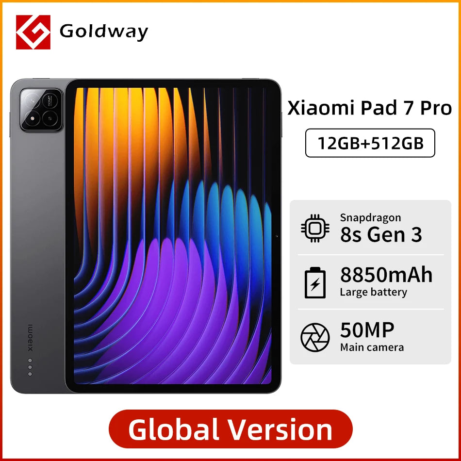 Xiaomi Pad 7 Pro Global Version Snapdragon 8s Gen 3 Mi Tablets 50MP Camera 8850mAh 67W HyperCharge 11.2" 3.2K 144Hz Display